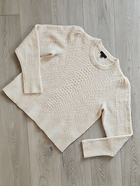 J. Crew Stretch Wool Cable Knit Pullover Sweater, Large